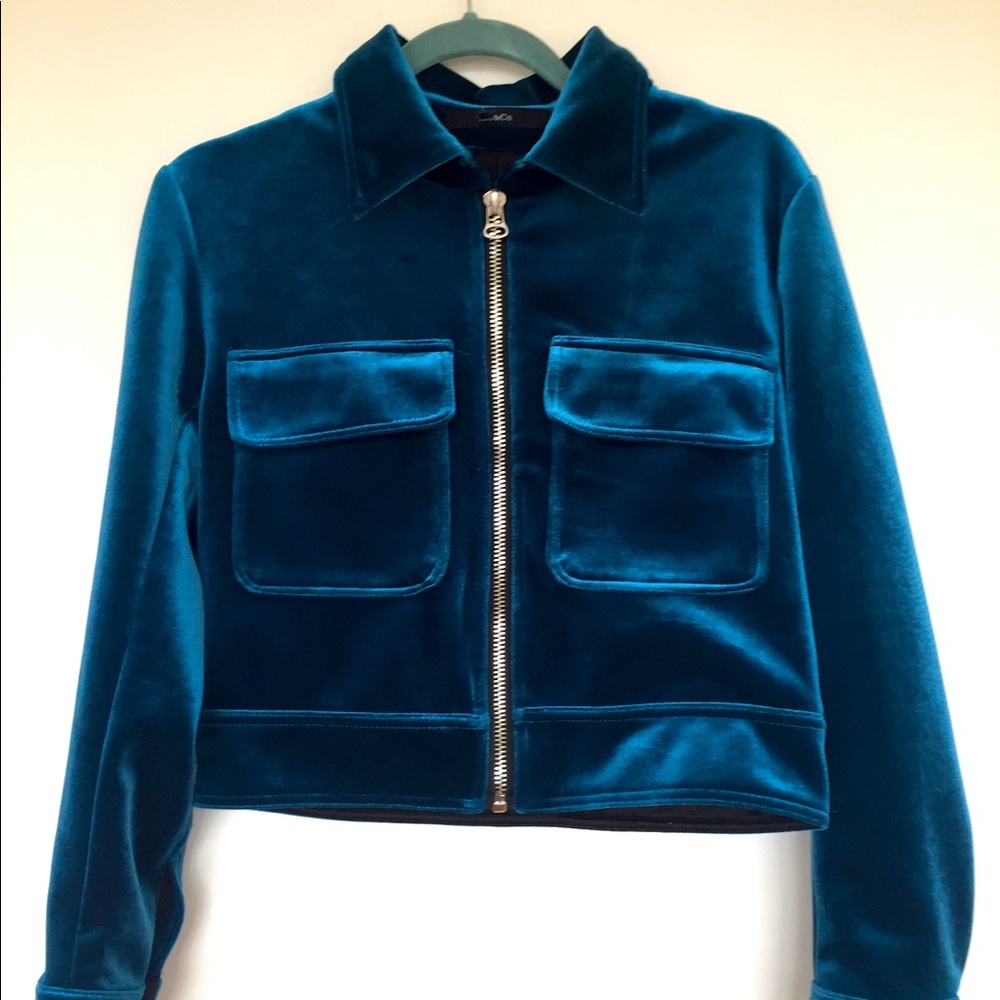 Blue velvet jacket